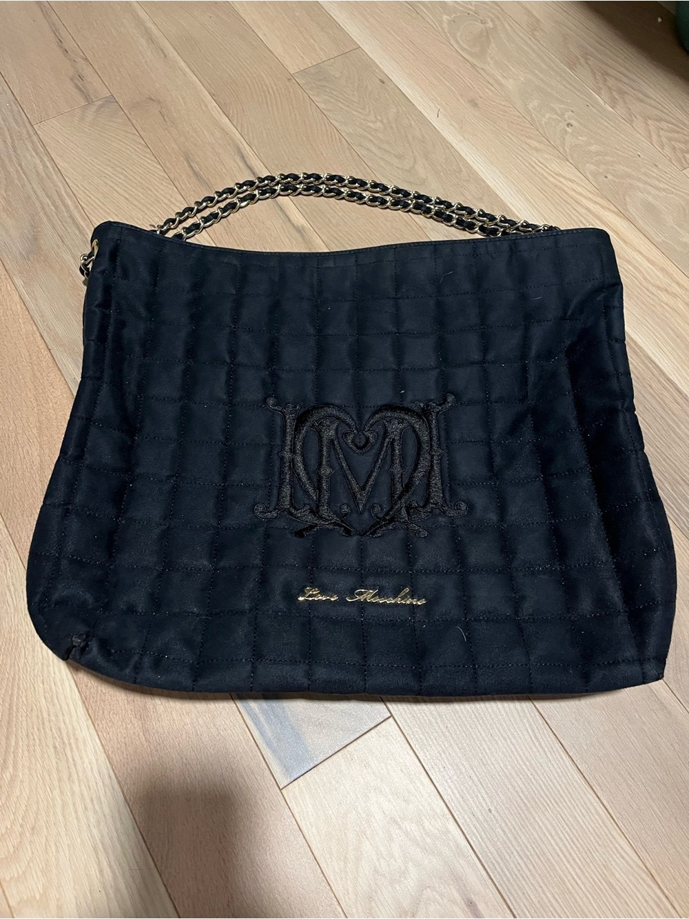Love Moschino Black Quilted Chain Shoulder Bag Designer Purse